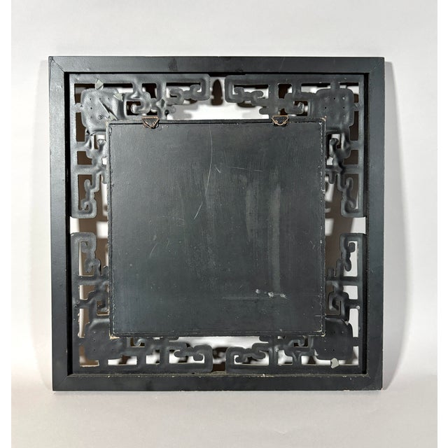 Vintage Chinese Tang Style Court Lady Shadowbox With Carved Wood Fretwork Frame For Sale In Raleigh - Image 6 of 6