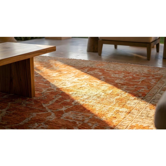 1930s Tan Champagne Foliate Antique Chinese Art Deco Rug 10'2" X 13'9" Handknotted Wool Carpet For Sale - Image 9 of 9