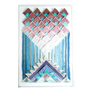 1990 "Play of the Planets" Postmodern Abstract Mixed-Media Collage by Barbara Brozik, Framed For Sale