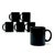 Vintage black mugs, group of 6. This is a beautiful group of assorted Waechtersbach, West Germany, black ceramic mugs....