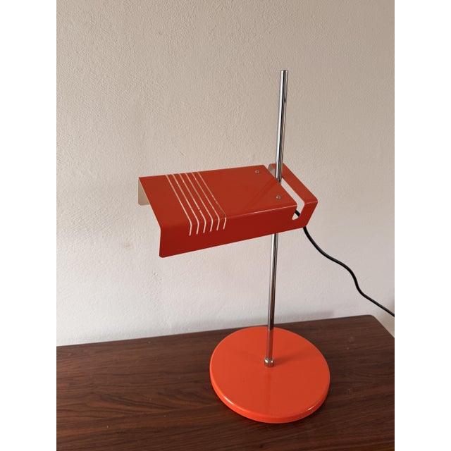 Space Age Height-Adjustable Orange Desk Lamp, 1970s For Sale - Image 6 of 10