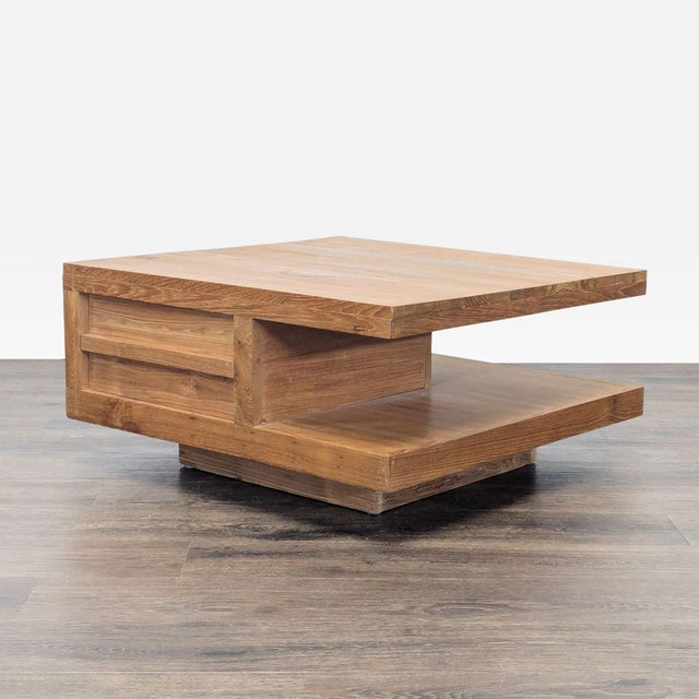 Modern Two Tier Teak Coffee Table For Sale - Image 3 of 14
