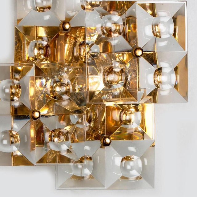 Crystal Gold-Plated Wall Sconce attributed to Kinkeldey, Germany, 1970s For Sale - Image 10 of 12