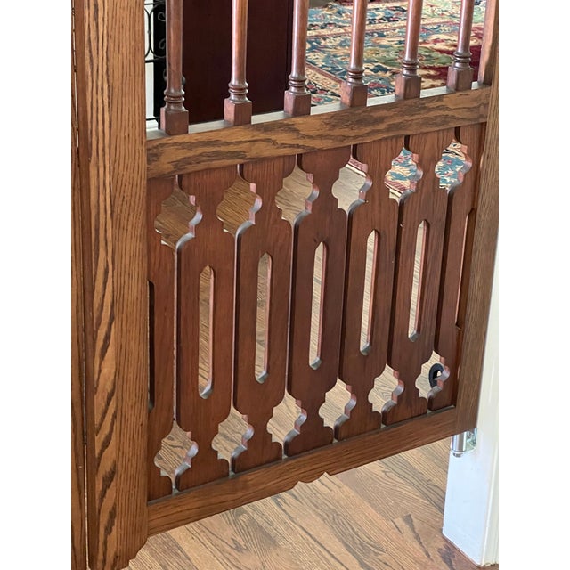 Vintage Carved Wood Double Sided Gate For Sale - Image 9 of 10