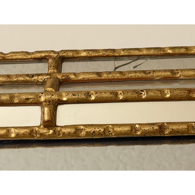 Art Deco 1960s Mid Century Modern Gold Tone Wall Mirro For Sale - Image 3 of 9