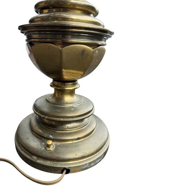 Vintage Heavy Solid Brass Table Lamp | Neoclassical Hollywood Regency Decor For Sale - Image 9 of 13