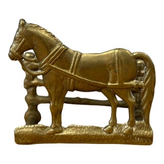 Vintage English Brass Horse Letter Rack For Sale