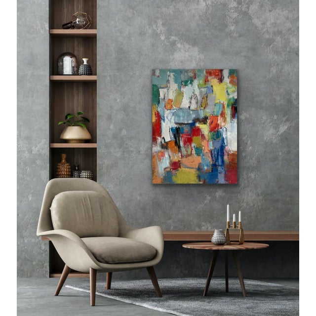 Wood Contemporary Abstract Original Oil Painting For Sale - Image 7 of 12