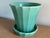 Teal Late 1920s-Early 1930s Stangl Flowerpot With Saucer Shape #1261 For Sale - Image 8 of 11