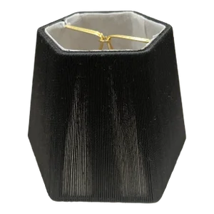 Hand Tailored Small Black Hexagonal Lamp Shade
