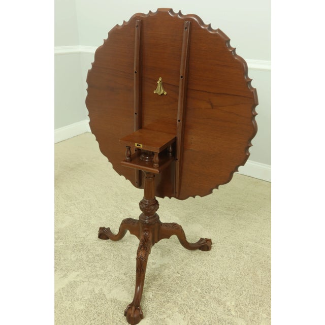 Bench Made Chippendale Ball & Claw Mahogany Tilt Top Table For Sale - Image 10 of 12
