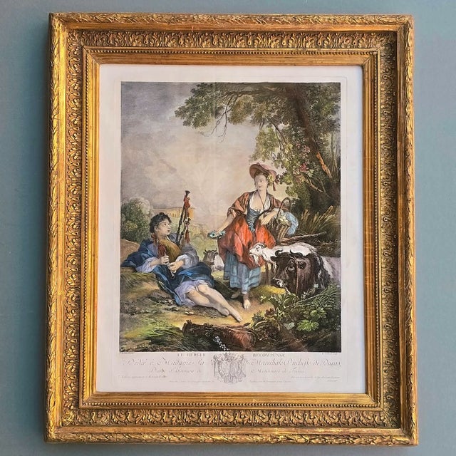 After Francois Boucher, The Shepherd Rewarded, Obedience Rewarded, 1800s, Engravings, Set of 2 For Sale - Image 5 of 18