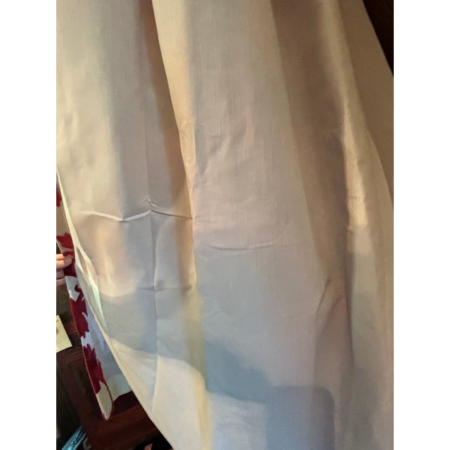 Clarence House Clarence House Sculptured Velvet Red & Ivory Drapes For Sale - Image 4 of 5