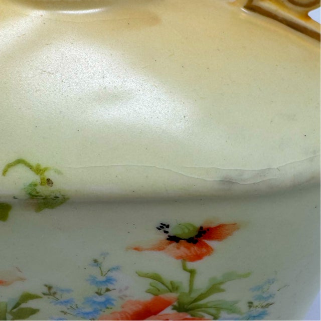 Ceramic Antique Austrian Art Nouveau Vase – Red Poppies For Sale - Image 7 of 7