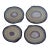 Vintage 1970’s Natural Brazilian Agate Chalcedony Stone Coasters - Set of 4 For Sale