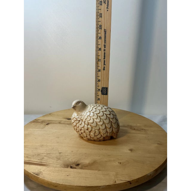 2 Vintage Handmade Ceramic Quail Hen Chick Birds MCM Figurines Artist Signed 1961 For Sale - Image 12 of 12