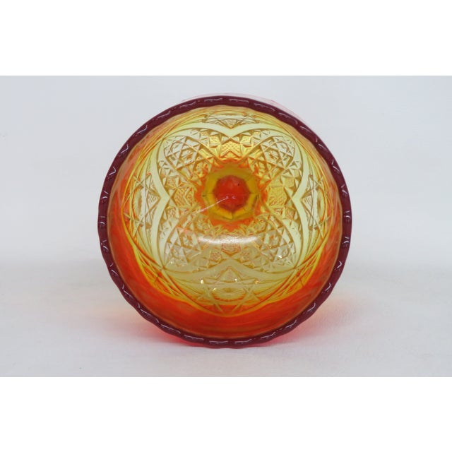 Yellow Viking Glass Amberina Yesteryear Star Footed Compote Goblet Cadmium Glow 5877b For Sale - Image 8 of 14