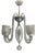 Large Five-Arm Murano Glass Chandelier by Ercole Barovier, Italy, 1950s For Sale