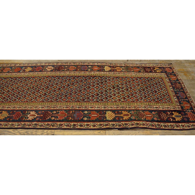 Black Magnificent Dots Pattern Ion a Black Background Color Antique Persian Rug For Sale - Image 8 of 10