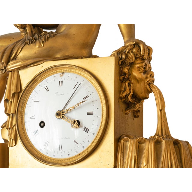 French Empire Bronze Mantel Clock, 1800s For Sale - Image 10 of 12