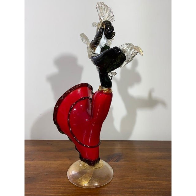 Venetian Murano Glass Flamenco Dancer Figurine, 1950 For Sale - Image 6 of 17