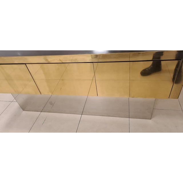 Central Sofa in Brass and Steel For Sale - Image 9 of 15