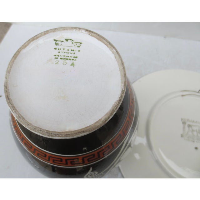Black 1950s Neo-Classical Greek Revival Porcelain - Set of 2 For Sale - Image 8 of 10