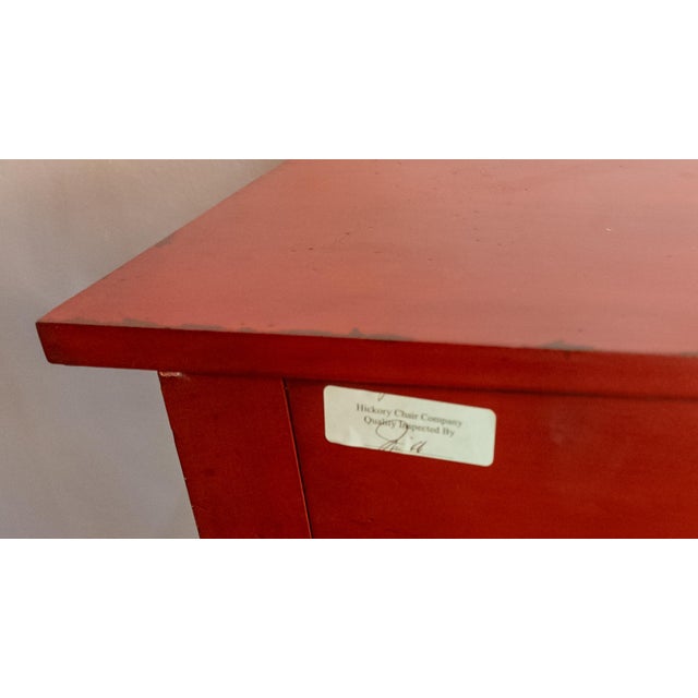 Late 20th Century Hickory Chair Company Red Sideboard Buffet Console Table For Sale - Image 12 of 12