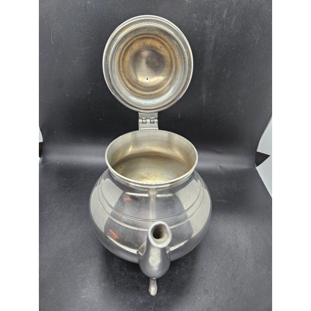 Vintage Williamsburg Stieff Pewter Footed Tea/Coffee Pot For Sale - Image 4 of 6