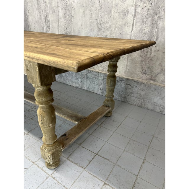 French Farmhouse Refectory Turned Leg Dining Table For Sale - Image 6 of 9