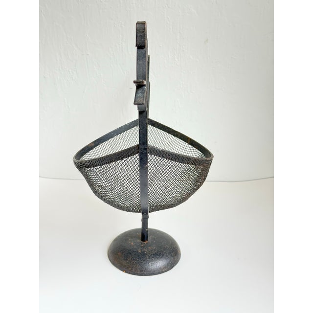 Vintage Weinberg Style Wrought Iron Wire Chicken Basket - Mid-Century Folk Art For Sale - Image 4 of 11