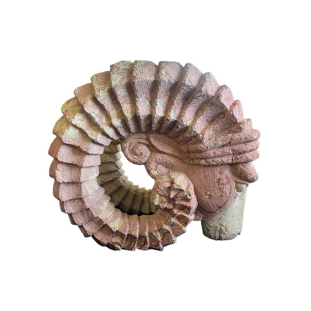 1970s Vintage Mid Century Modern Postmodern Vintage Ram Head Center End Table Solid Stone Rock Glass For Sale - Image 4 of 6