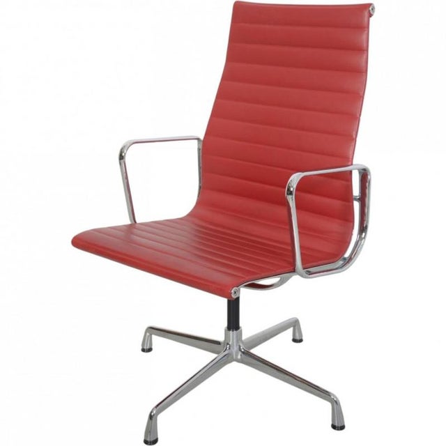 EA-109 Chair in Red Leather by Charles and Ray Eames, 2007 For Sale - Image 15 of 18