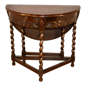 Late 19th Century English Oak Demi-Lune Table