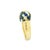 Early 21st Century Blue-Sapphire Diamond 18k Yellow Gold Sphere Ring Size 8.5 For Sale - Image 5 of 5