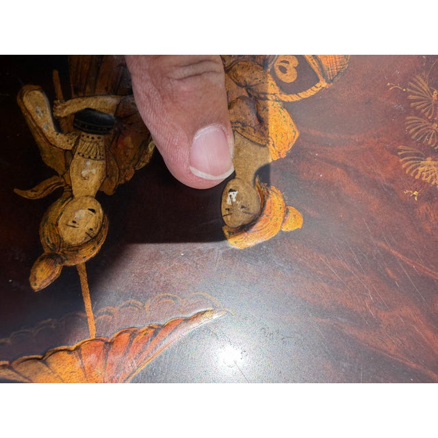 Theodore Alexander Indochine the Floral Painted Box Accent Table For Sale - Image 12 of 13