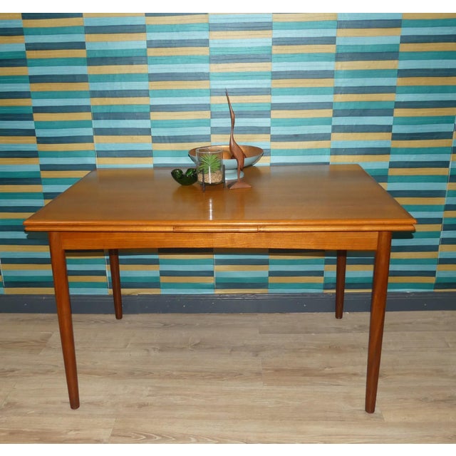 Mid-Century Modern Mid-Century Modern Teak Extendable Dining Table, Denmark, 1960s For Sale - Image 3 of 15