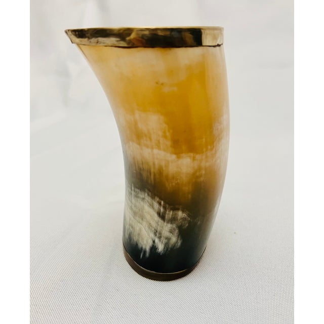 2010s Natural Horn Cup With Silvered Rim For Sale - Image 5 of 8