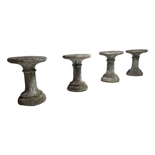 French Cast Concrete Stool or Side Tables, 1970s, Set of 4 For Sale