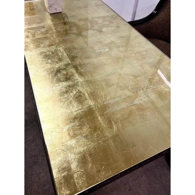 Light Green Hand Crafted Art Deco Brutalist Dining, Console Table or Desk For Sale - Image 8 of 12