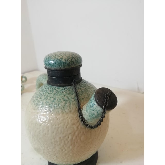 Metal Rosolio Set from Casa Dellarte Albisola Capo, Italy, 1930s, Set of 7 For Sale - Image 7 of 15
