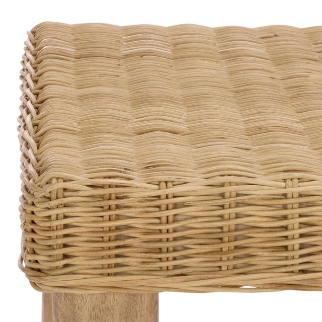 Spritely Home Shazza Wicker Rattan Weaved Accent Table in Natural For Sale - Image 4 of 7