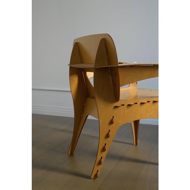 1990 Attributed to David Kawecki Puzzle Chair in Laser-Cut Birch/Plywood, Usa For Sale - Image 9 of 18
