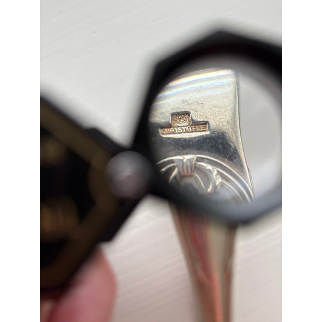 Metal Christofle Rubans Silver-Plated Sugar Tongs, France C. 1926 For Sale - Image 7 of 8