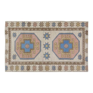 Vintage Turkish Anatolian Hand Knotted Wool Rug, 2'10x4'7 For Sale