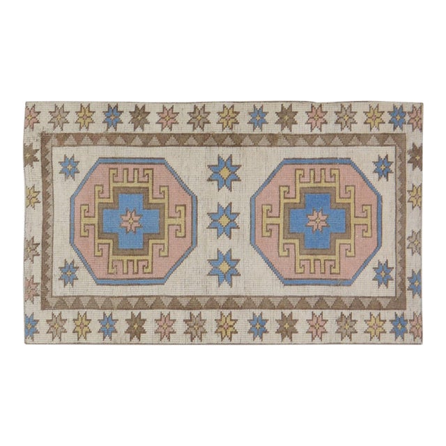 Vintage Turkish Anatolian Hand Knotted Wool Rug, 2'10x4'7 For Sale