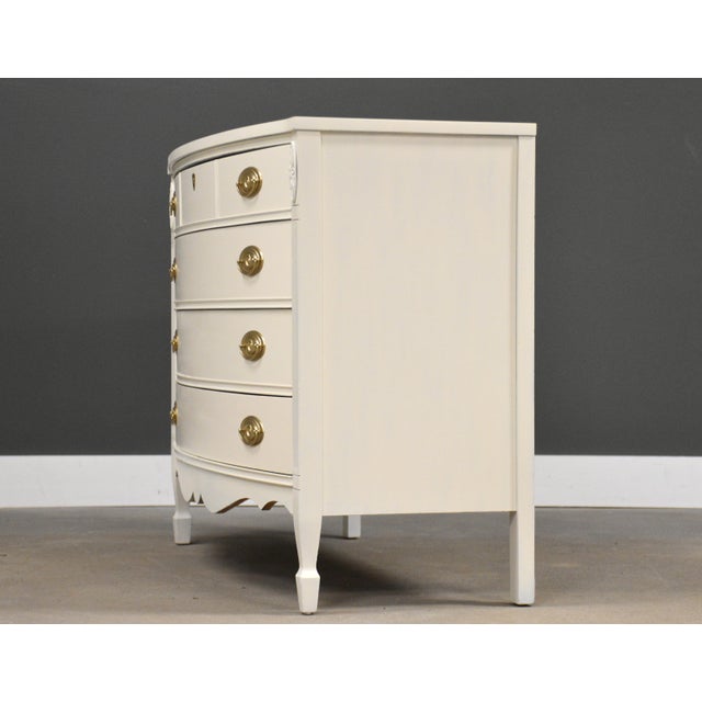 Dixie Furniture Co. 1960s White and Gold Brass Chic Dresser For Sale - Image 4 of 12