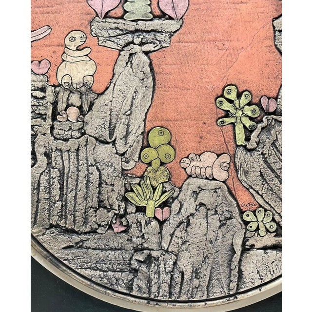 1975 Jack Sures 'Rain Off the Mountain' Earthenware Clay Plaque - Canada Master For Sale - Image 12 of 13
