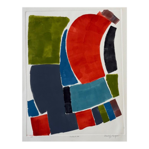 "Venture One", Abstract Expressionist, Original Silkscreen Print on Paper, Artist Stanley J. Krupa