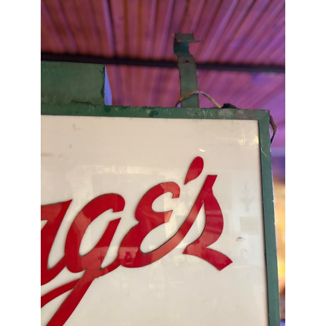 Large Vintage "George's Music Store" Commercial Hanging Sign For Sale - Image 12 of 12